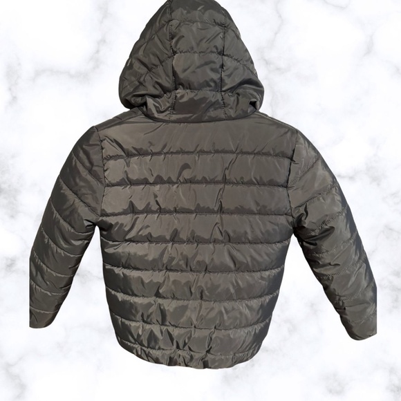 Nike Boy's Winter Coat Kids' Puffer Jacket with hood- Grey/Green -Size 7 - Picture 5 of 6